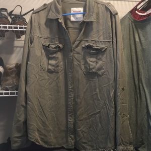 Olive green Button Down